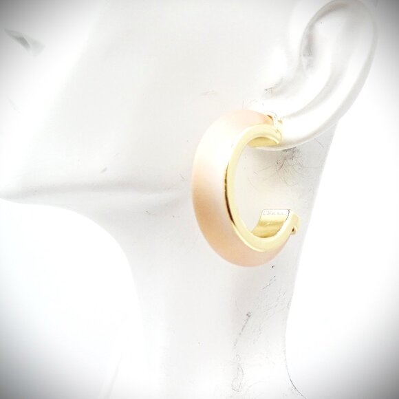 NORDSTROM RACK Gold Plated Blush Color Resin Hoop Earrings - Picture 2 of 8